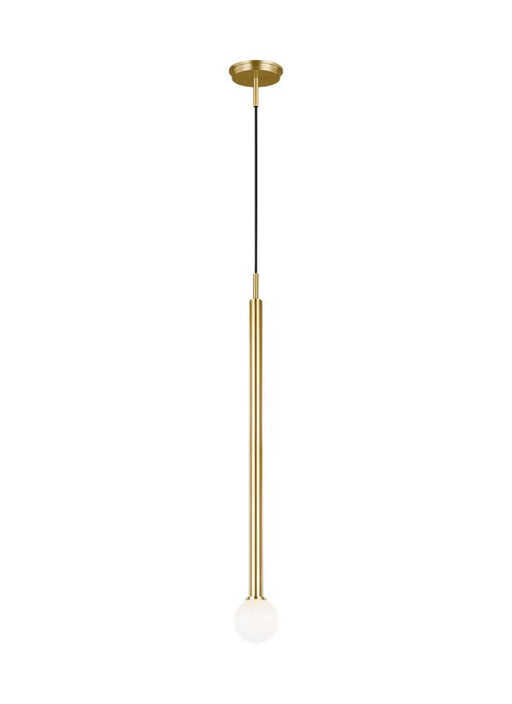 Generation Lighting Nodes Tall Pendant Burnished Brass Finish With Milk White Steel/Glass Diffuser (KP1011BBS)
