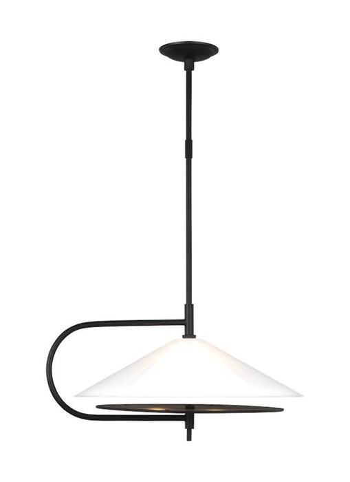 Generation Lighting Gesture Pendant Midnight Black Finish With Opal Etched Glass Shade (KP1071MBK)