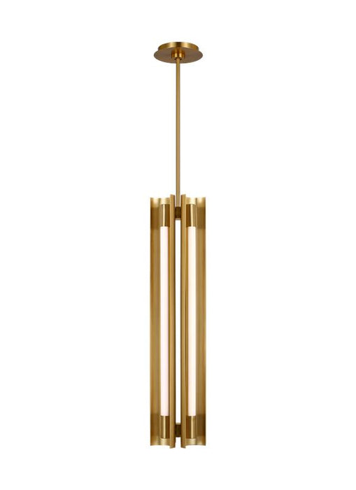 Generation Lighting Carson 4-Light Narrow Pendant Burnished Brass Finish With White Acrylic Diffusers (KP1084BBS)