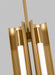Generation Lighting Carson 4-Light Narrow Pendant Burnished Brass Finish With White Acrylic Diffusers (KP1084BBS)