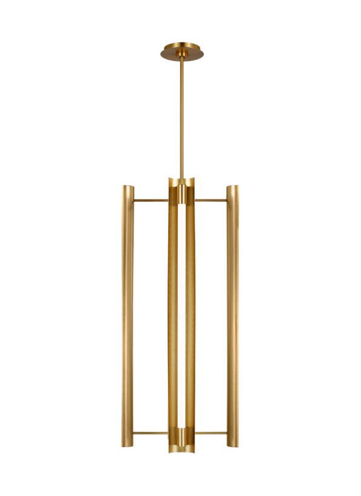 Generation Lighting Carson 4-Light Tall Pendant Burnished Brass Finish With White Acrylic Diffusers (KP1114BBS)