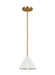 Generation Lighting Cambre Modern 1-Light Integrated LED Indoor Dimmable Small Ceiling Hanging Pendant Burnished Brass Gold-Matte White Steel Shade (KP1121MWTBBS-L1)