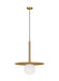 Generation Lighting Nodes Contemporary 1-Light Indoor Dimmable Large Ceiling Hanging Pendant Burnished Brass Gold-Milk White Glass Shade (KP1141BBS)