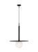 Generation Lighting Nodes Contemporary 1-Light Indoor Dimmable Large Ceiling Hanging Pendant Midnight Black With Milk White Glass Shade (KP1141MBK)