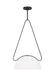 Generation Lighting Kelly Wearstler Nido 1-Light Dimmable Large Pendant In Midnight Black Finish With White Glass Shades (KP1161MBK)