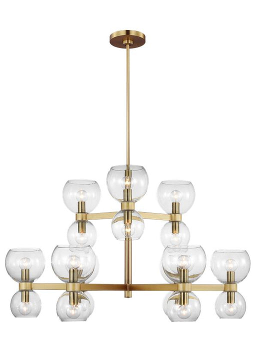 Generation Lighting Londyn Medium Chandelier Burnished Brass with Clear Glass Finish With Clear Glass Shades And Clear Glass Shades (KSC10018BBSCG)