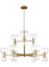 Generation Lighting Londyn Medium Chandelier Burnished Brass with Clear Glass Finish With Clear Glass Shades And Clear Glass Shades (KSC10018BBSCG)