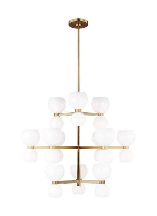 Generation Lighting Londyn Large Chandelier Burnished Brass with Milk White Glass With Milk White Glass Shades/Milk White Glass Shades (KSC10124BBSMG)