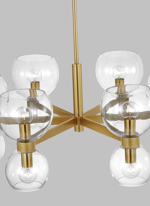 Generation Lighting Londyn Small Chandelier Burnished Brass with Clear Glass Finish With Clear Glass Shades And Clear Glass Shades (KSC10212BBSCG)