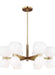 Generation Lighting Londyn Small Chandelier Burnished Brass with Milk White Glass With Milk White Glass Shades/Milk White Glass Shades (KSC10212BBSMG)