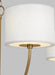 Generation Lighting Sawyer Small Chandelier Burnished Brass-Silk Screen White Inside Clear Outside Glass Diffusers/White Linen Fabric Shades (KSC1034BBS)