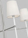 Generation Lighting Monroe Small Chandelier Polished Nickel Finish With White Linen Fabric Shades (KSC1074PNGW)