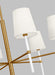 Generation Lighting Monroe Medium Chandelier Burnished Brass Finish With White Linen Fabric Shades (KSC1086BBSGW)