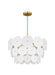 Generation Lighting Kate Spade Emery 12-Light Dimmable Chandelier Ceiling Pendant Light In Burnished Brass Finish With Glass Shades (KSC10912BBS)