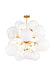 Generation Lighting Kate Spade New York Aria 9-Light Large Chandelier In Burnished Brass Finish With Milk Glass Shades And Clear Glass Shades (KSC1119BBS)