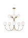 Generation Lighting Kate Spade New York Noemie 10-Light Large Chandelier In Burnished Brass Finish With Milk Glass Shades (KSC11210BBS)