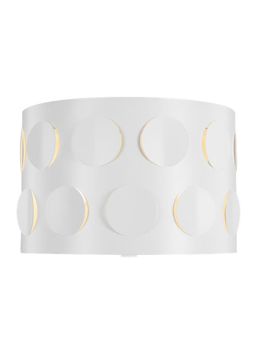 Generation Lighting Dottie Small Flush Mount Matte White Finish With Etched Glass Diffuser And Matte White Steel Shade (KSF1002MWT)