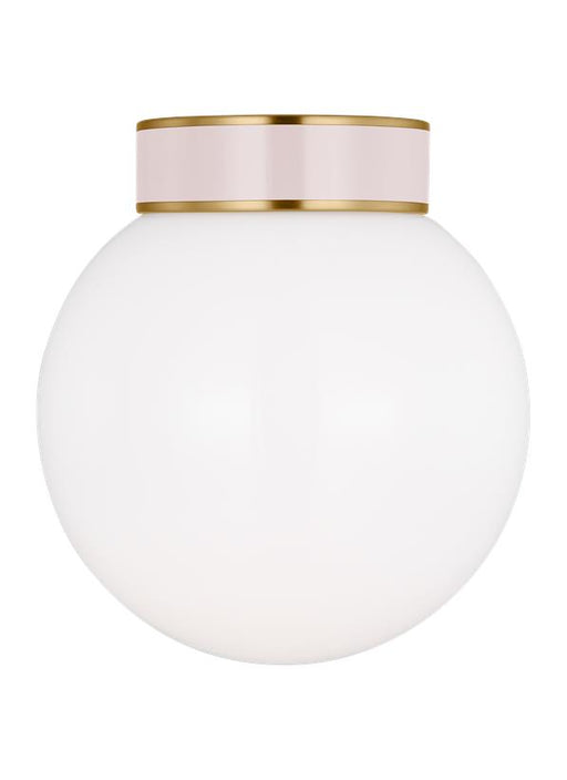 Generation Lighting Monroe Modern 1-Light Indoor Dimmable Small Flush Mount Ceiling Light Burnished Brass Gold With Milk Glass Shade (KSF1051BBSBLH)