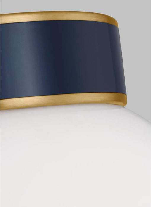 Generation Lighting Monroe Modern 1-Light Indoor Dimmable Small Flush Mount Ceiling Light Burnished Brass Gold With Milk Glass Shade (KSF1051BBSNVY)