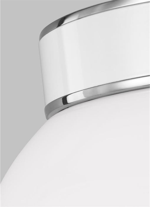 Generation Lighting Monroe Semi Flush Mount Polished Nickel Finish With Milk White Glass Shade (KSF1051PNGW)