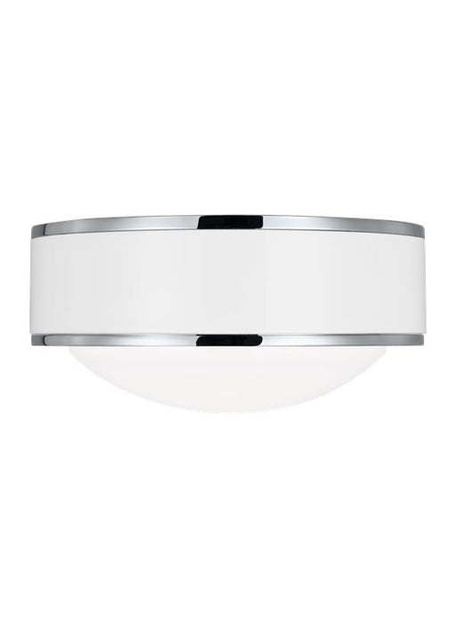Generation Lighting Monroe LED Flush Mount Polished Nickel Finish With Milk White Glass Shade (KSF1061PNGW)