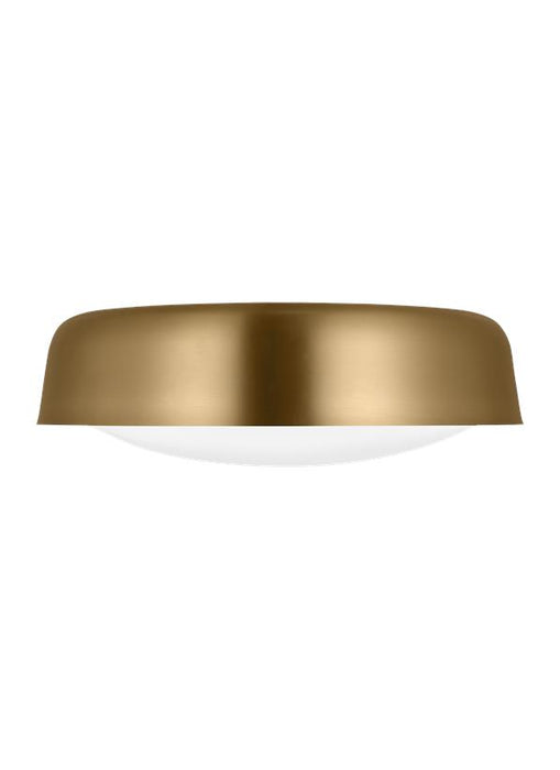 Generation Lighting Kate Spade Draper 2-Light Dimmable Large Flush Mount In Burnished Brass Finish With Milk Glass Shade (KSF1102BBS)