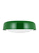 Generation Lighting Kate Spade Draper 2-Light Dimmable Large Flush Mount In Green Finish With Milk Glass Shade (KSF1102GRN)