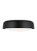 Generation Lighting Kate Spade Draper 2-Light Dimmable Large Flush Mount In Midnight Black Finish With Milk Glass Shade (KSF1102MBK)