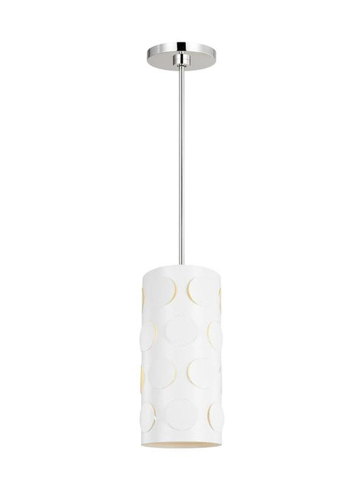 Generation Lighting Dottie Small Pendant Polished Nickel Finish With Matte White Steel Shade (KSP1011PN)