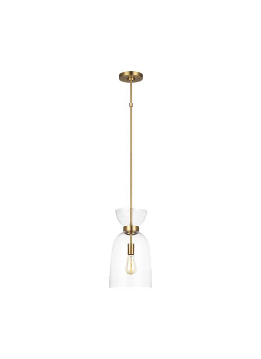 Generation Lighting Londyn Tall Pendant Burnished Brass with Clear Glass Finish With Clear Glass Shade And Clear Glass Shade (KSP1031BBSCG)