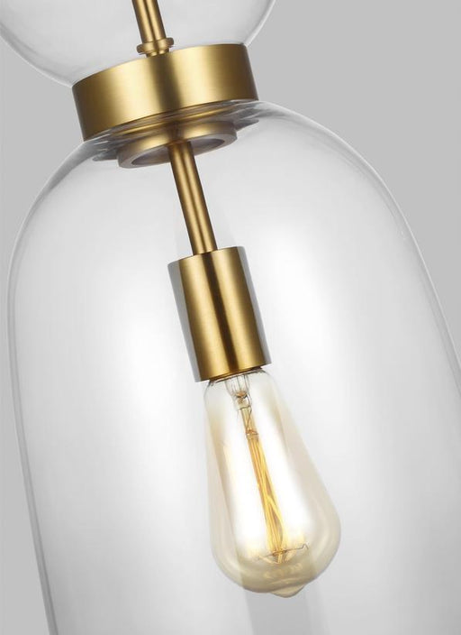 Generation Lighting Londyn Tall Pendant Burnished Brass with Clear Glass Finish With Clear Glass Shade And Clear Glass Shade (KSP1031BBSCG)