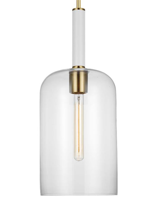Generation Lighting Monroe Cylinder Pendant Burnished Brass Finish With Clear Glass Shade (KSP1051BBSGW)