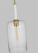 Generation Lighting Monroe Cylinder Pendant Burnished Brass Finish With Clear Glass Shade (KSP1051BBSGW)
