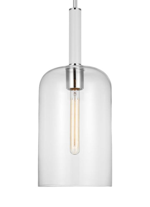 Generation Lighting Monroe Cylinder Pendant Polished Nickel Finish With Clear Glass Shade (KSP1051PNGW)