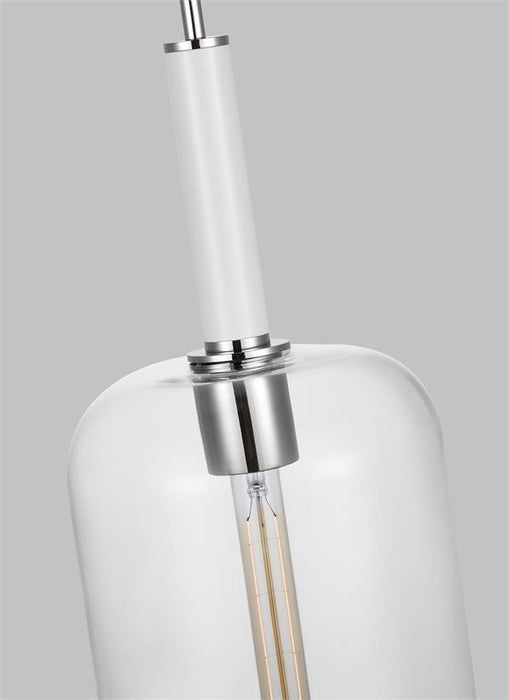 Generation Lighting Monroe Cylinder Pendant Polished Nickel Finish With Clear Glass Shade (KSP1051PNGW)