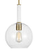 Generation Lighting Monroe Round Pendant Burnished Brass Finish With Clear Glass Shade (KSP1061BBSGW)