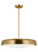 Generation Lighting Kate Spade Draper 3-Light Dimmable Extra Large Pendant Hanging Chandelier Light In Burnished Brass Finish With Burnished Brass Steel Shade (KSP1133BBS)