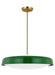 Generation Lighting Kate Spade Draper 3-Light Dimmable Extra Large Pendant Hanging Chandelier Light In Green Finish With Green Steel Shade (KSP1133GRN)