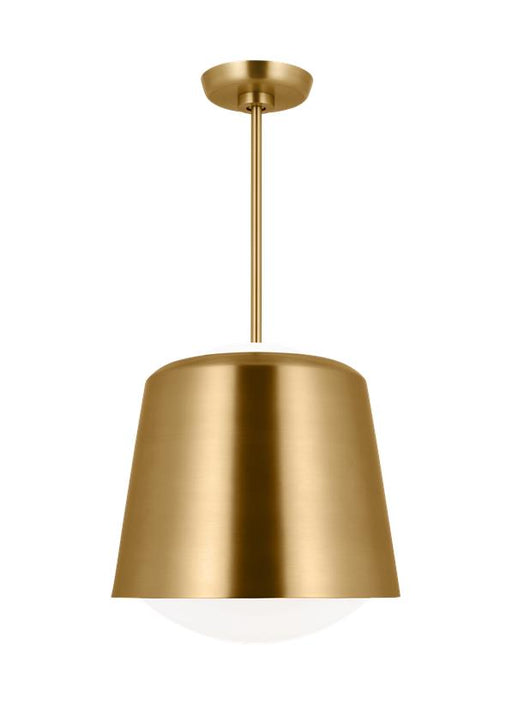 Generation Lighting Kate Spade Draper 1-Light Dimmable Small Pendant In Burnished Brass Finish With Burnished Brass Steel Shade (KSP1141BBS)