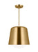 Generation Lighting Kate Spade Draper 1-Light Dimmable Small Pendant In Burnished Brass Finish With Burnished Brass Steel Shade (KSP1141BBS)