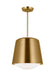 Generation Lighting Kate Spade Draper 1-Light Dimmable Small Pendant In Burnished Brass Finish With Burnished Brass Steel Shade (KSP1141BBS)