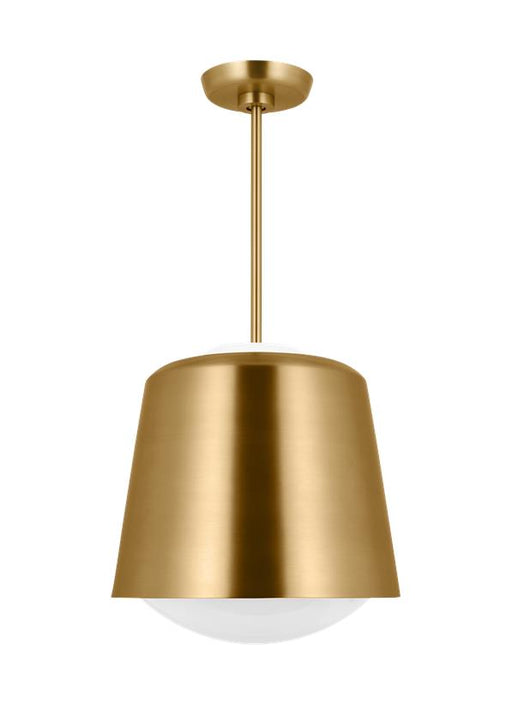 Generation Lighting Kate Spade Draper 1-Light Dimmable Small Pendant In Burnished Brass Finish With Burnished Brass Steel Shade (KSP1141BBS)