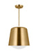 Generation Lighting Kate Spade Draper 1-Light Dimmable Small Pendant In Burnished Brass Finish With Burnished Brass Steel Shade (KSP1141BBS)