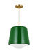 Generation Lighting Kate Spade Draper 1-Light Dimmable Small Pendant In Green Finish With Green Steel Shade (KSP1141GRN)