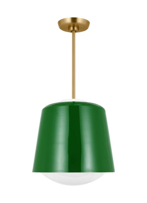 Generation Lighting Kate Spade Draper 1-Light Dimmable Small Pendant In Green Finish With Green Steel Shade (KSP1141GRN)