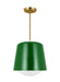 Generation Lighting Kate Spade Draper 1-Light Dimmable Small Pendant In Green Finish With Green Steel Shade (KSP1141GRN)