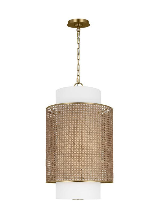 Generation Lighting Kate Spade New York Sawyer 1-Light Small Hanging Shade In Blonde Rattan Finish With White Linen Fabric Shade(KSP1171BBSBRTN)