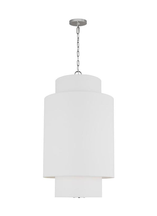 Generation Lighting Kate Spade New York Sawyer 1-Light Small Hanging Shade In Polished Nickel Finish With White Linen Fabric Shade (KSP1171PN)