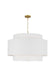 Generation Lighting Kate Spade New York Sawyer 4-Light Extra Large Hanging Shade In Burnished Brass Finish With White Linen Fabric Shade (KSP1184BBS)