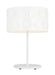 Generation Lighting Dottie Desk Lamp Matte White Finish With White Linen Fabric Diffuser And Matte White Steel Shade (KST1002MWT1)
